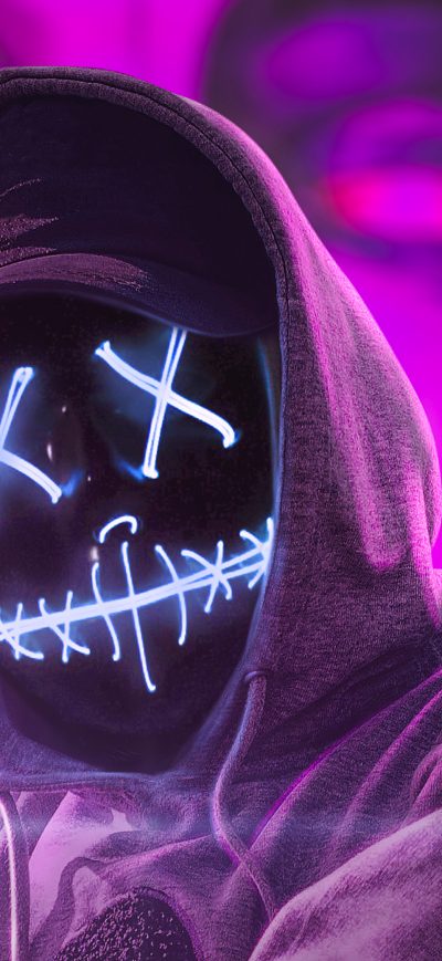 Fond d'écran iPhone Hoodie Neon Guy Abstract 4k