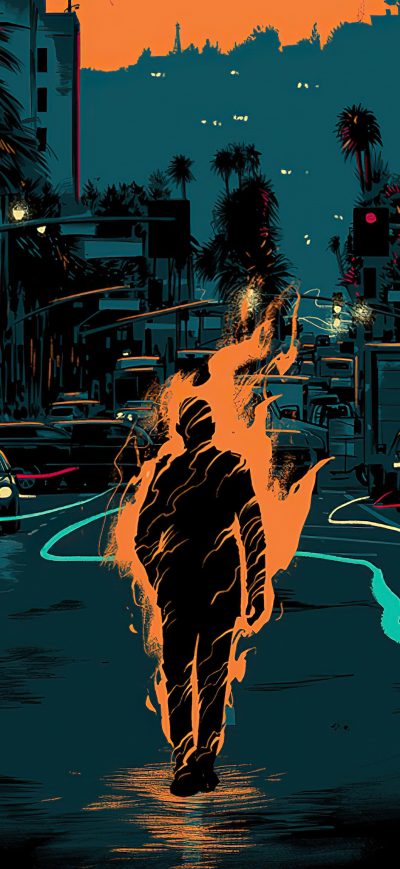 Fond d'écran Fire Man 4k sur iPhone