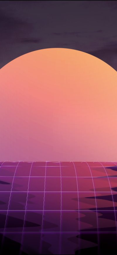 Fond d'écran iPhone Vapor Wave Sunset 4k