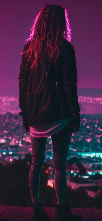 Fond d'écran iPhone Pink City Night Lights 4k