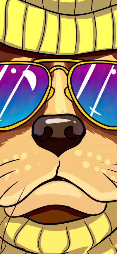 Fond d'écran iPhone Dog Cartoony Winter Clothing 4k