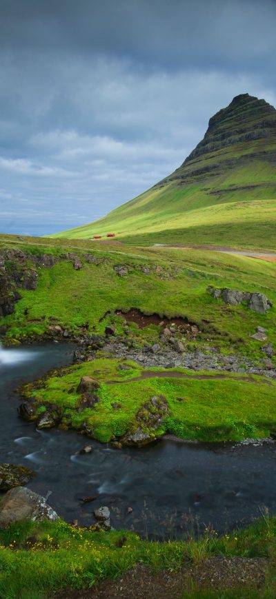 Fond d'écran iPhone Iceland Mountains Waterfalls Kirkjufell 5k