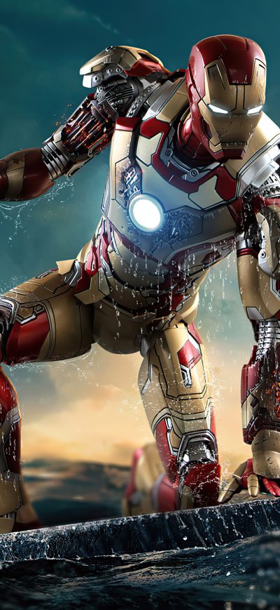 Fond d'écran iPhone Iron Man Helmet Closed 8k