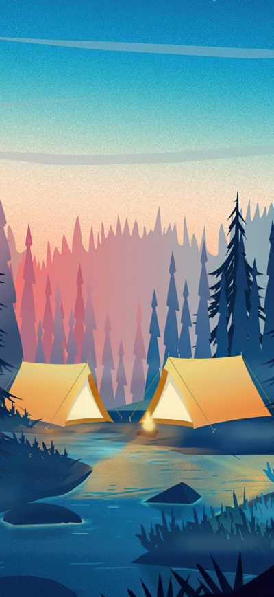 Fond d'écran iPhone Camping Minimalism 4k