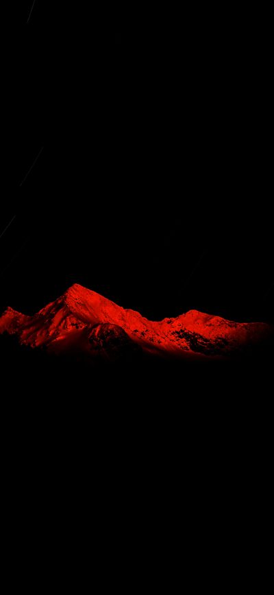 Fond d'écran iPhone Red Mountain Starry Night Dark 5k