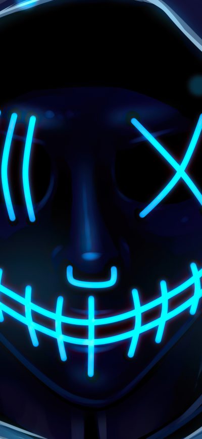 Fond d'écran iPhone Neon Mask 4k
