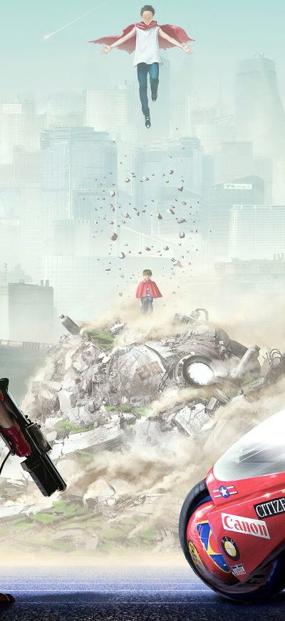 Fond d'écran iPhone Scifi Biker 4k