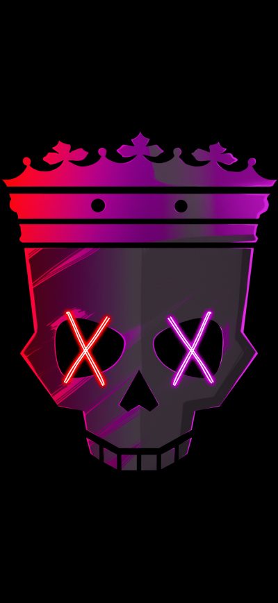 Fond d'écran iPhone Skull With Crown Minimal 5k
