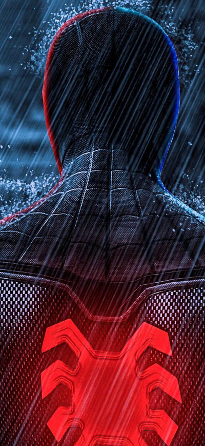 Fond d'écran iPhone Spiderman Far From Home Back View 5k
