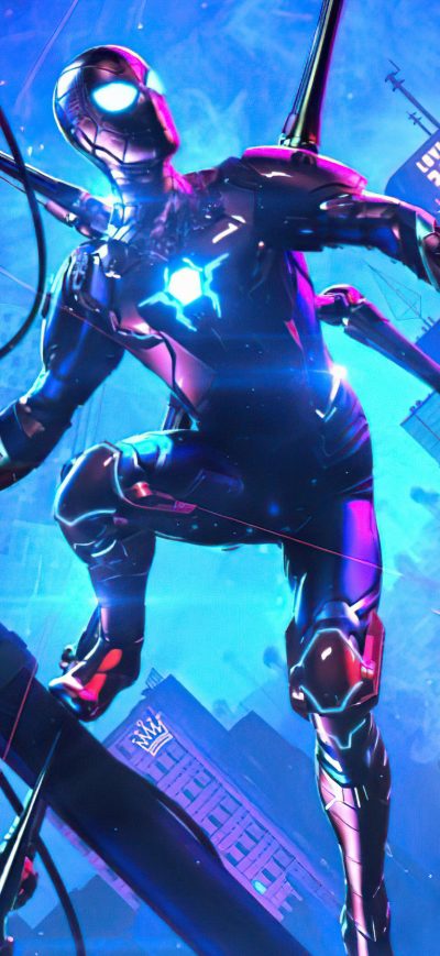 Fond d'écran iPhone Spider Verse Into The Cyberpunk 5k