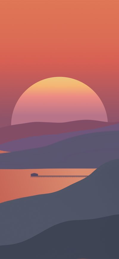 Fond d'écran iPhone Sunset Minimal 5k