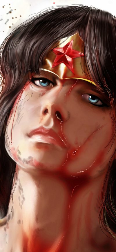 Fond d'écran iPhone Artwork Wonder Woman Bleeding