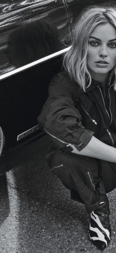 Fond d'écran iPhone Margot Robbie Monochrome 2017 4k