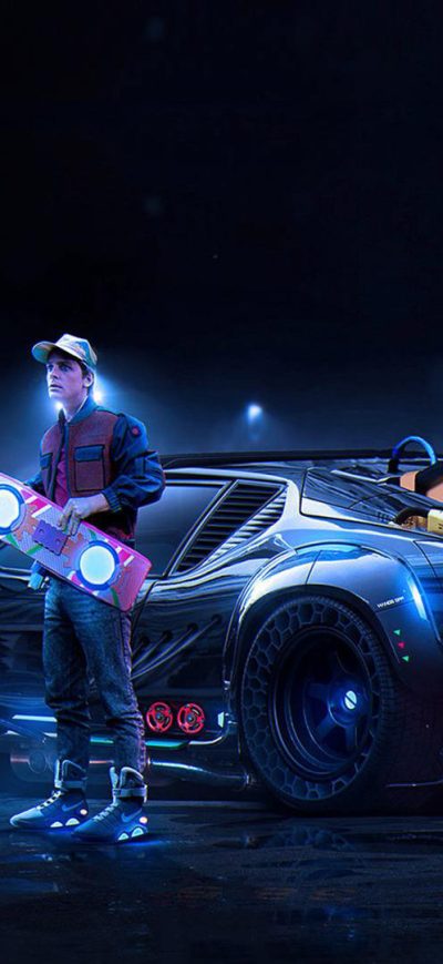 Fond d'écran iPhone Back To The Future DeLorean Marty McFly