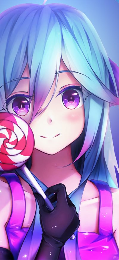 Fond d'écran iPhone Anime Girl Cute Rainbows And Lolipop