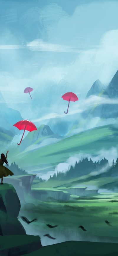 Fond d'écran iPhone Umbrella Anime Artistic Artwork 5k