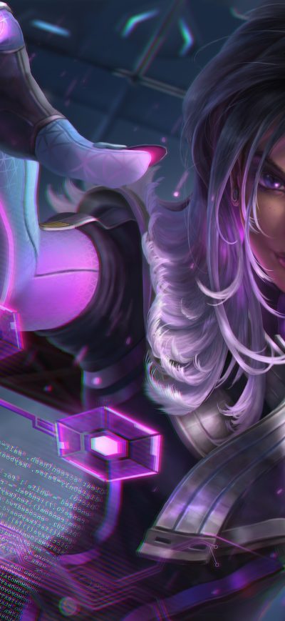 Fond d'écran iPhone Sombra Overwatch Art 5k