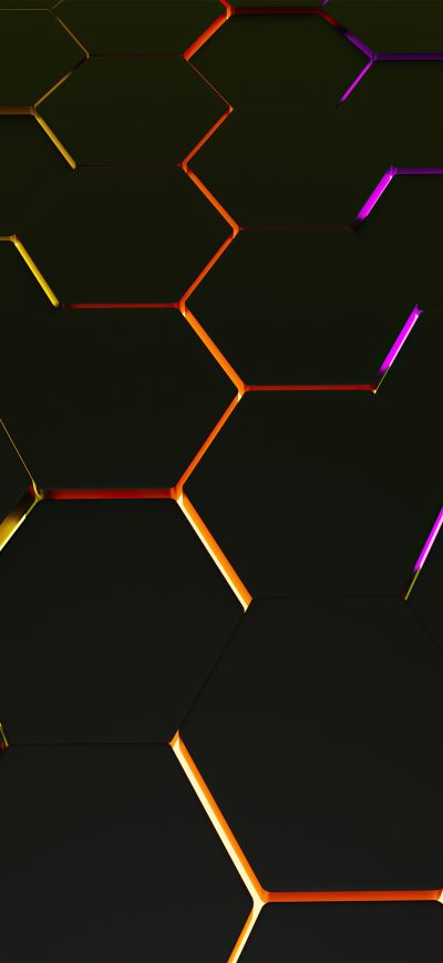 Fond d'écran iPhone Glowing Hexagon 5k
