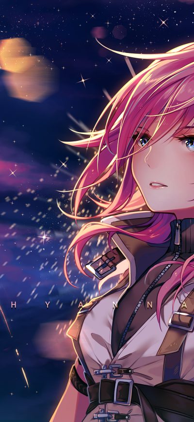 Fond d'écran iPhone Anime Girl Pink Hairs Looking Away 4k