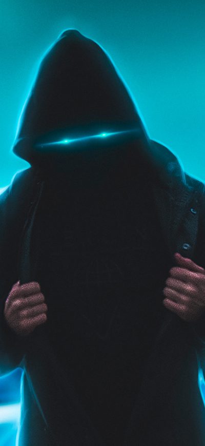 Fond d'écran iPhone Neon Eyes Hoodie Guy With Sport Car