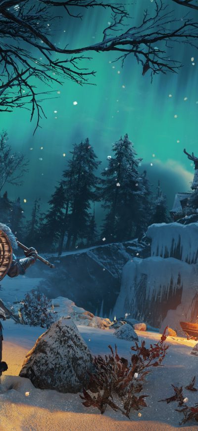 Fond d'écran 4k Assassins Creed Valhalla 2020 sur iPhone
