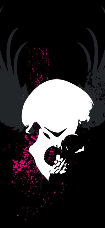 Fond d'écran iPhone Skull Grunge Wings Dark
