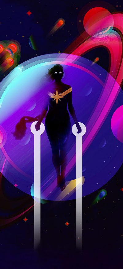 Fond d'écran iPhone Captain Marvel Artwork 4k