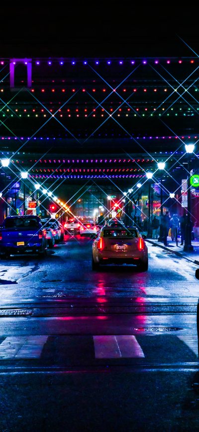 Fond d'écran iPhone City Neon Lights Cityscape 5k