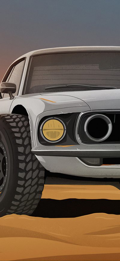 Fond d'écran iPhone Classic Car In Desert 4k