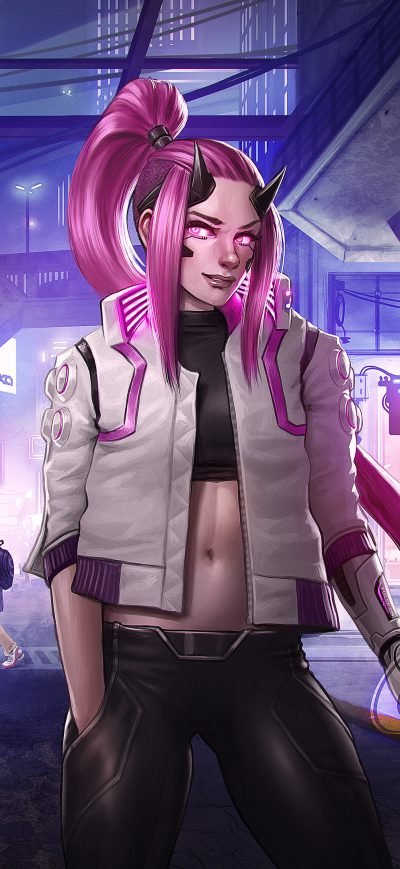 Fond d'écran iPhone Cyberpunk 2077 Girl 4k New
