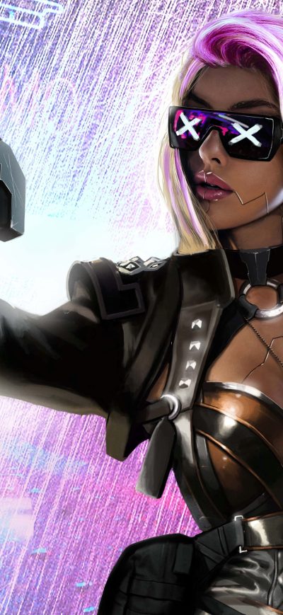 Fond d'écran iPhone Cyberpunk Scifi Girl 5k