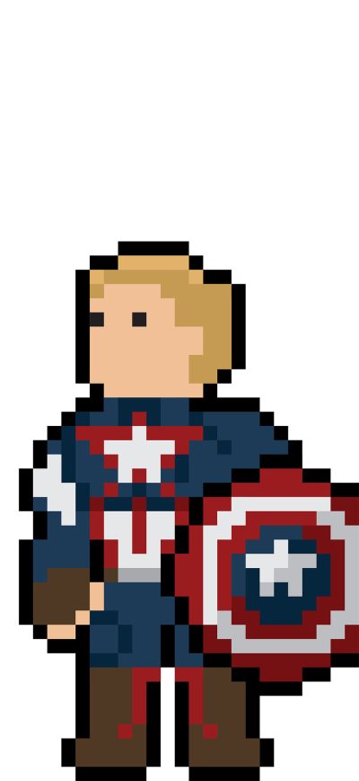 Fond d'écran iPhone Captain America Pixel Art