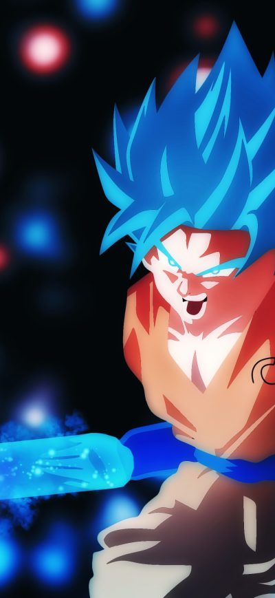 Fond d'écran Goku SSB Ki Blade sur iPhone