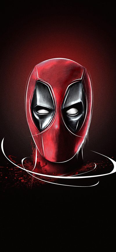 Fond d'écran iPhone Deadpool Mask Minimalism 5k