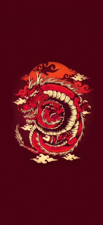 Fond d'écran iPhone Dragon Red 4k