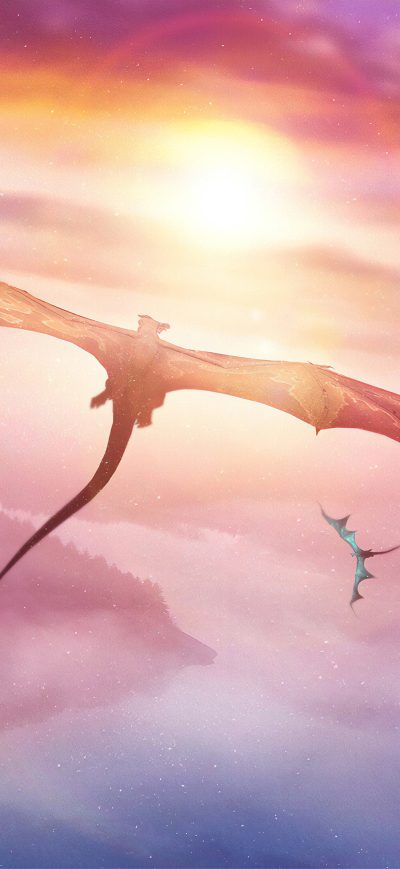 Fond d'écran iPhone Evening Flight Of Dragons 4k