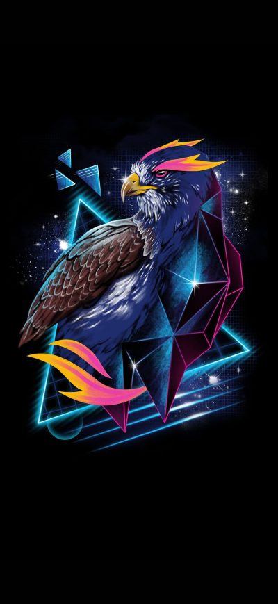 Fond d'écran iPhone Eagle Minimal Black 4k