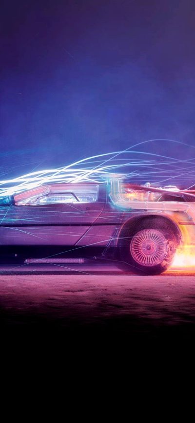 Fond d'écran iPhone Car Lights Flame Back To The Future