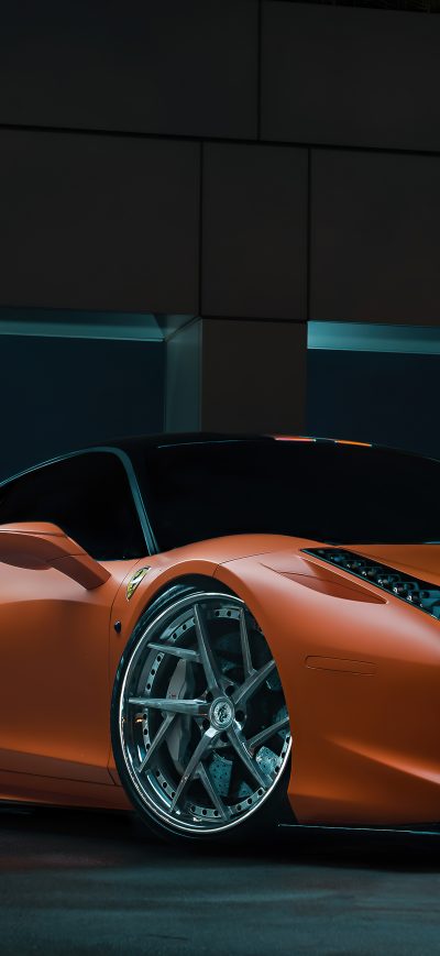 Fond d'écran iPhone Ferrari 458 Orange Colour 5k