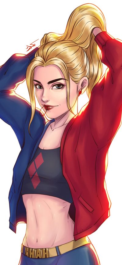 Fond d'écran Harley Quinn Fanart 4k sur iPhone