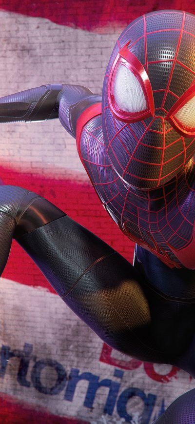 Fond d'écran iPhone Marvels Spider Man Miles Morales PS5 4k