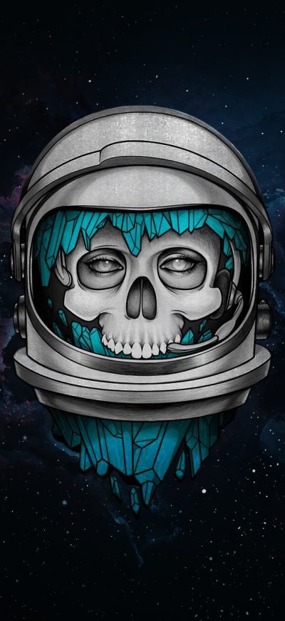 Fond d'écran iPhone Skull Dark Astronaut