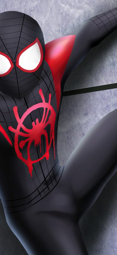 Fond d'écran iPhone Spider Man Miles City 4k