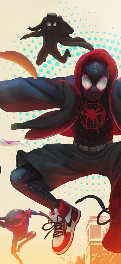 Fond d'écran iPhone Spider Verse Heroes4k