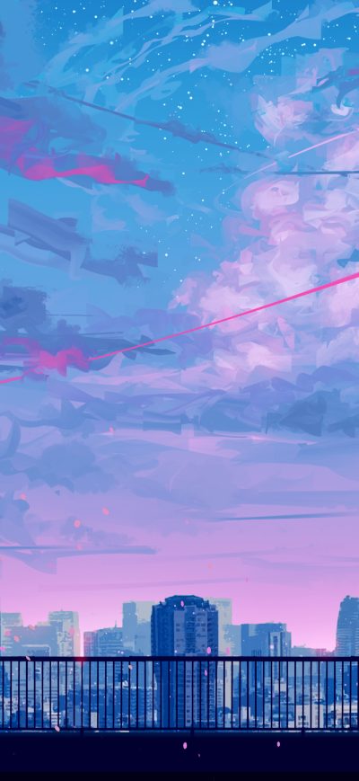 Fond d'écran Anime Cityscape Landscape Scenery 5k sur iPhone