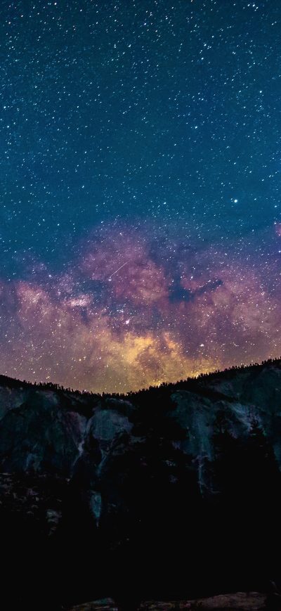 Fond d'écran iPhone Stars Space Landscape Mountains