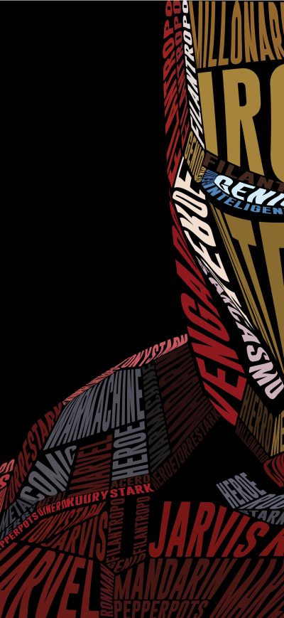 Fond d'écran iPhone Iron Man Typographic Illustration