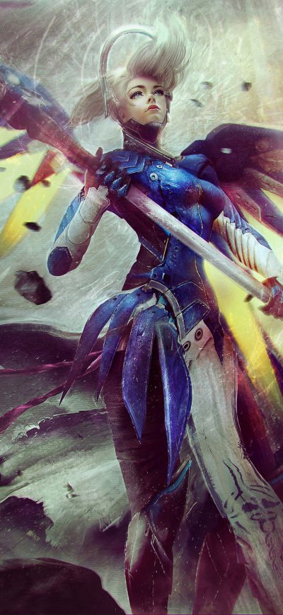 Fond d'écran iPhone Mercy Overwatch Best Artwork 4k