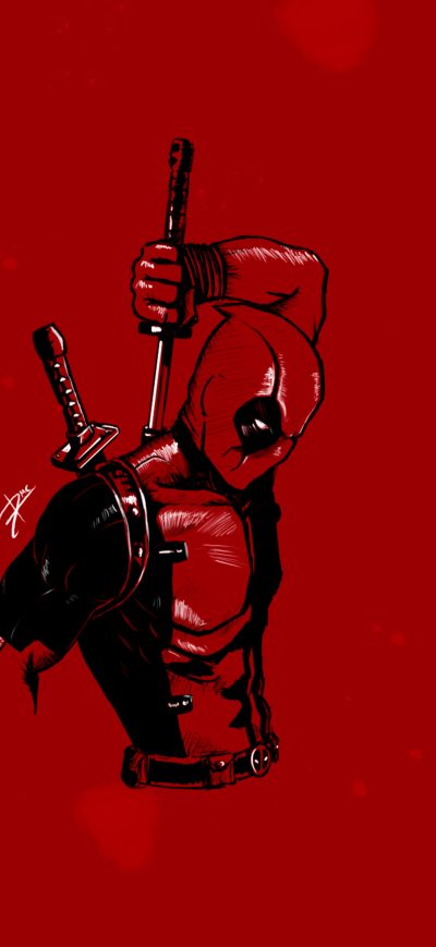 Fond d'écran iPhone Deadpool Minimalist 4k
