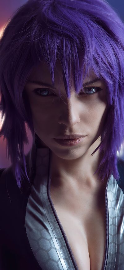 Fond d'écran iPhone Purple Hair Cyberpunk 4k 2020